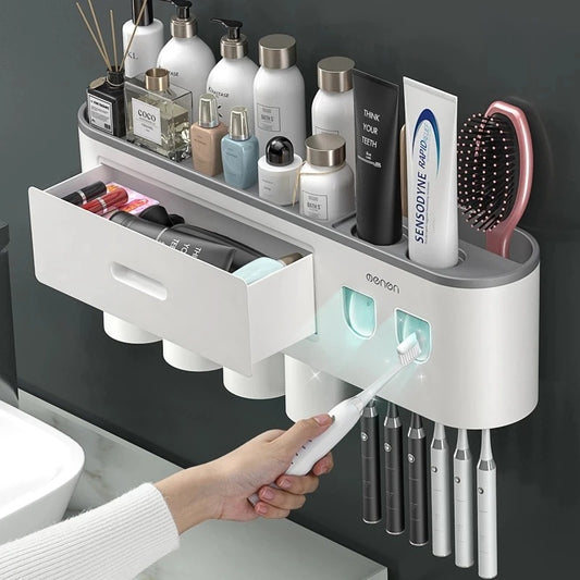 Wall Mounted Magnetic Toothbrush Holder Automatic Toothpaste Dispenser Waterproof™